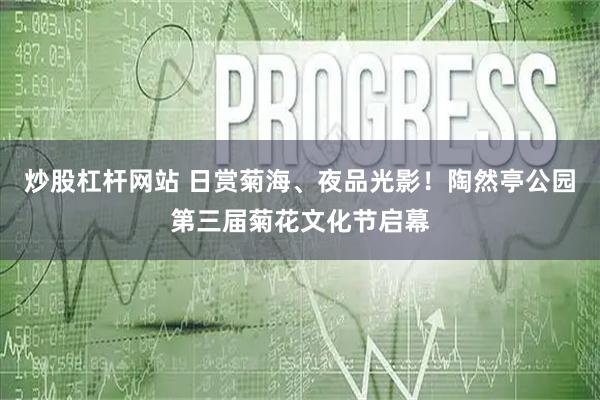 炒股杠杆网站 日赏菊海、夜品光影！陶然亭公园第三届菊花文化节启幕